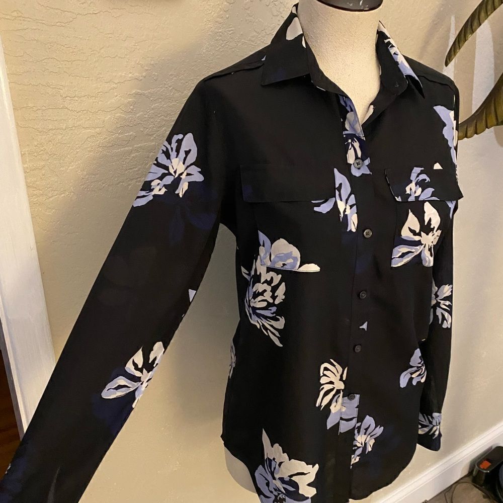 Banana Republic Floral Blouse Sz XS - Picture 3 of 5